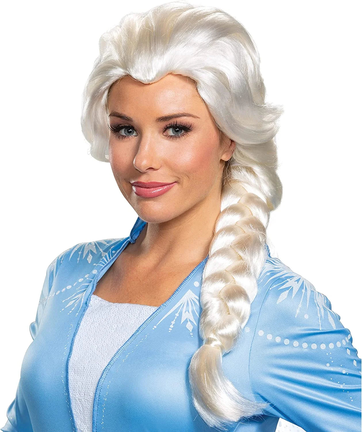 Elsa White Halloween Costume Wig, for Adult