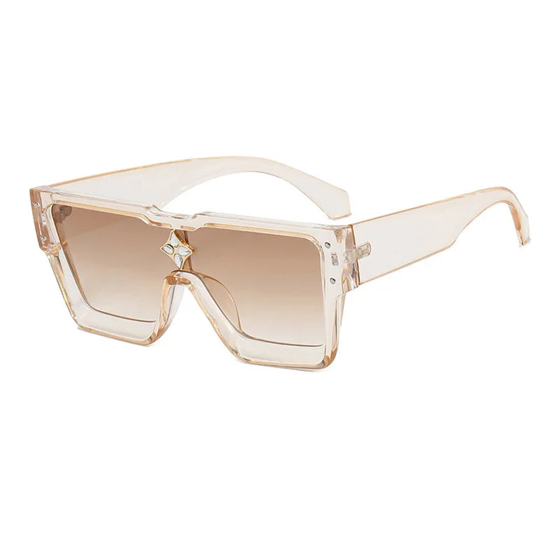 Luxury Crystal Oversized Women Square Sunglasses Trending Men Shades UV400