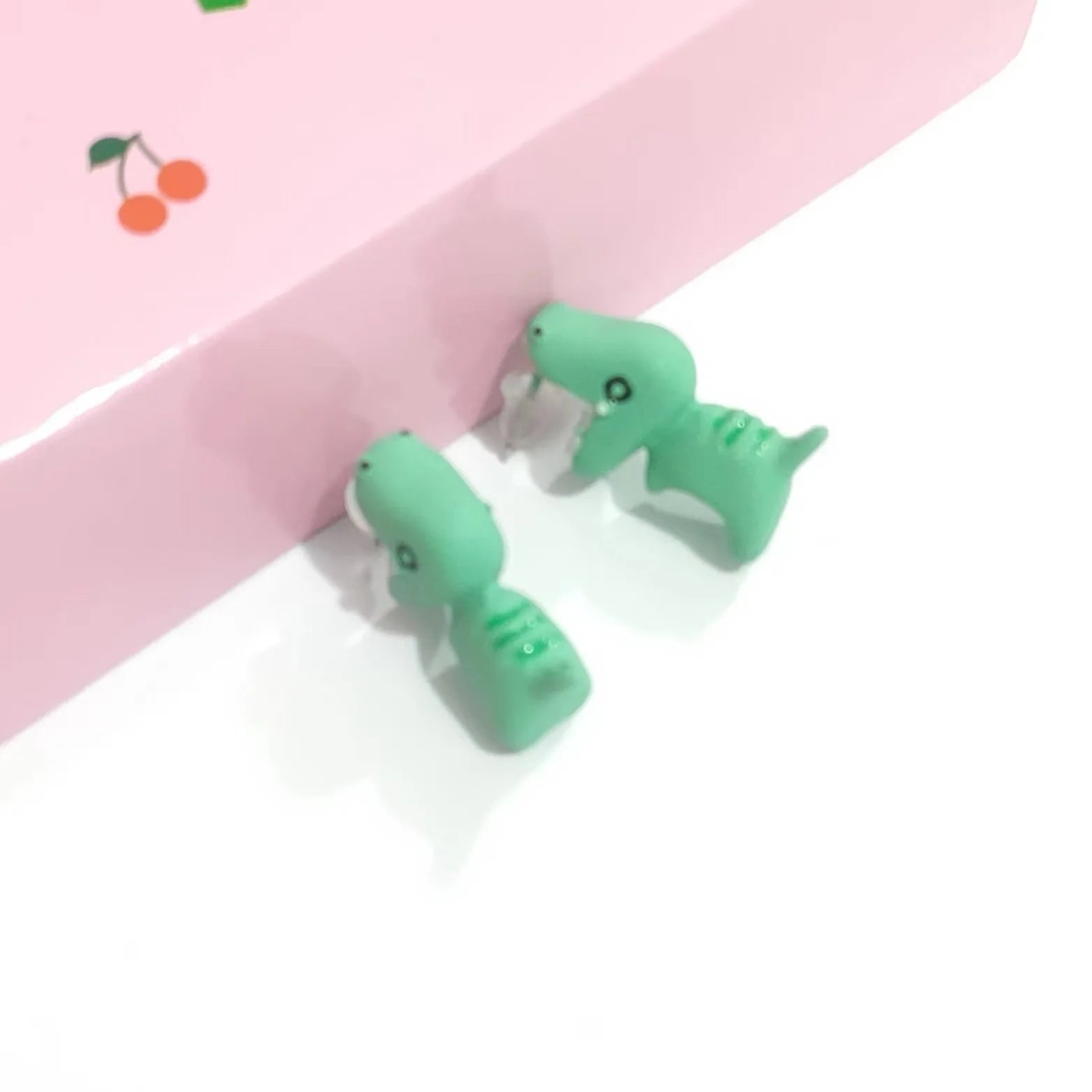 2Pcs/1Pair Animal Cartoon Stud Earring for Women Cute Dinosaur Little Dog Whale Clay Bite Ear Jewelry Funny Gifts Fashion